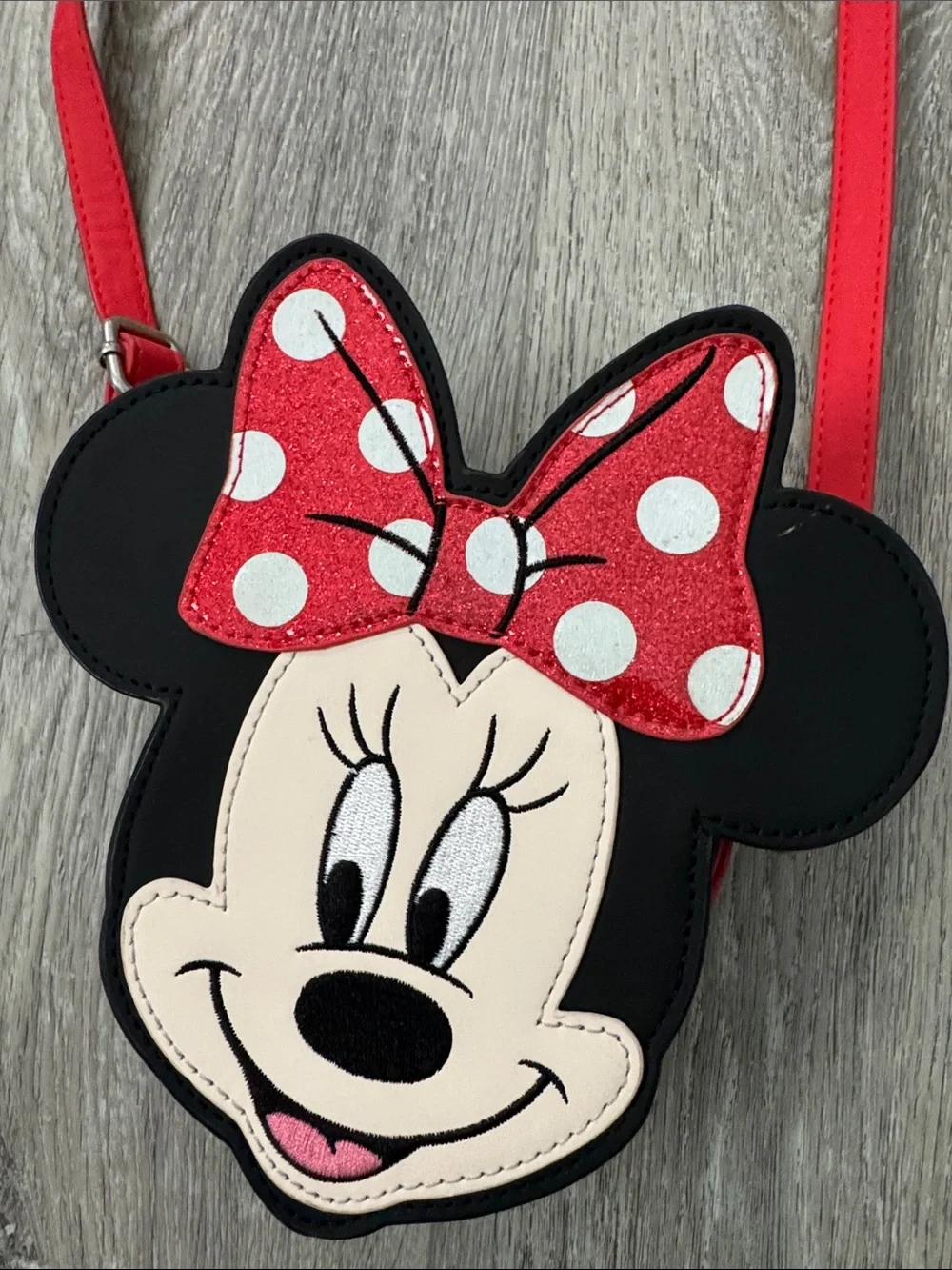 EUC Disney Minnie Mouse Kids Crossbody Bag - Red & Black